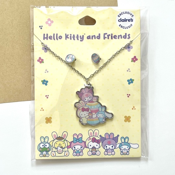 🆕 🎉 hello kitty & friends easter egg necklace & easter egg earrings set - Picture 5 of 16